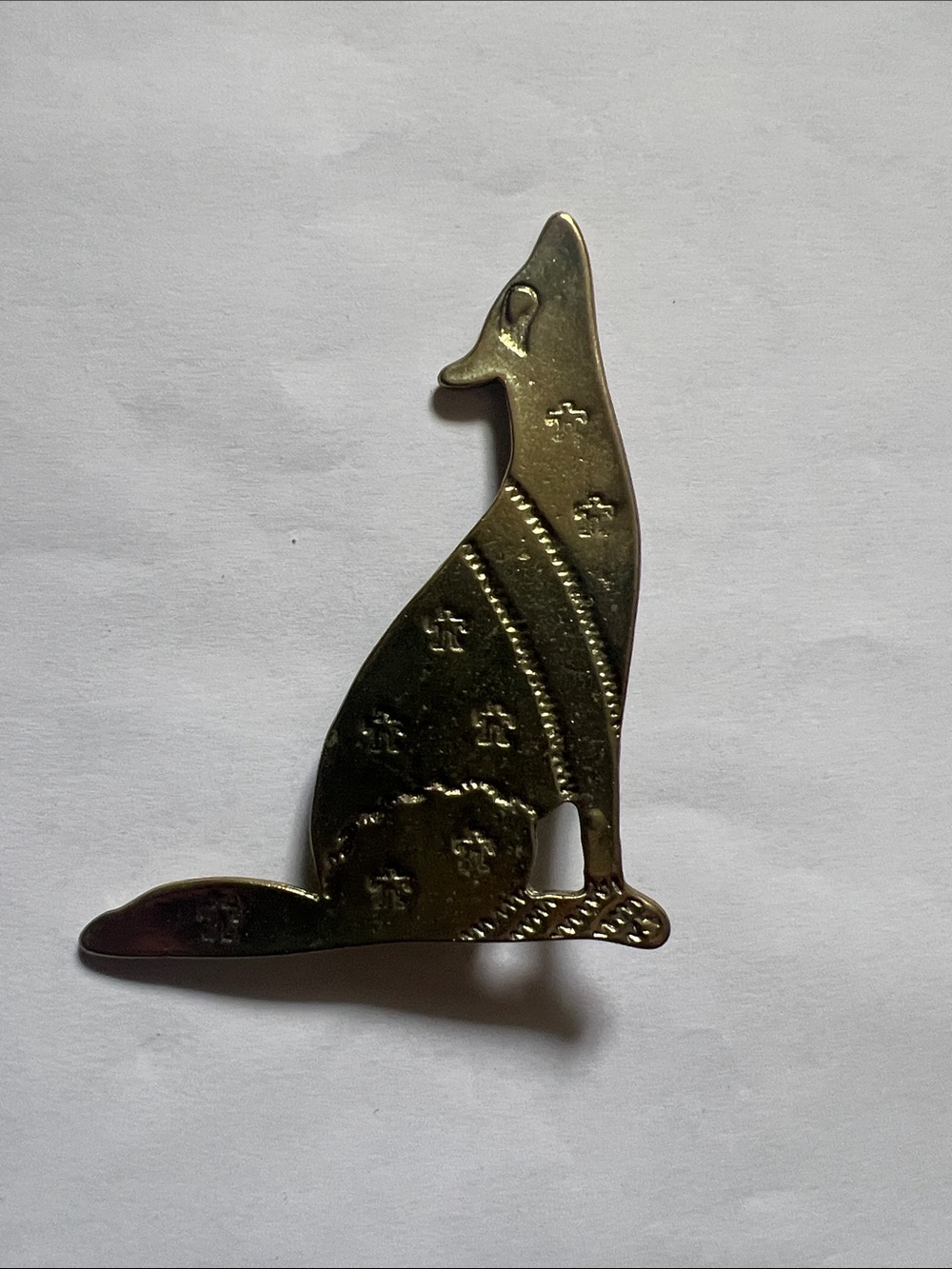 Vintage Gold-Tone Seated Dog Brooch